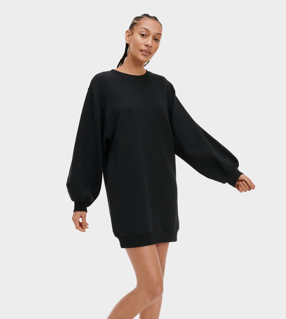 Ugg Dress Womens - Ugg Ariela Balloon Sleeve Black - 847EDLWTN